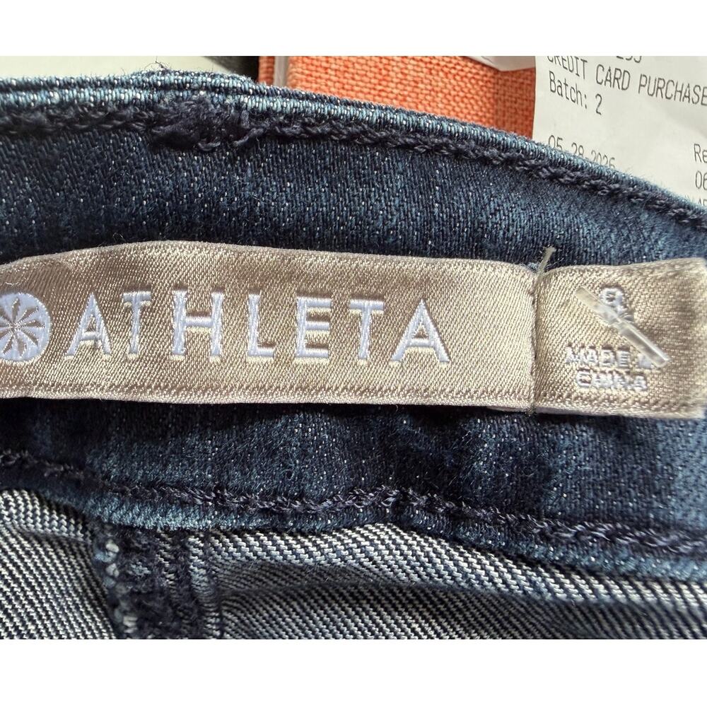 Women's Athleta Dark Wash Straight Skinny Jean Pant Denim Sz 8 - Picture 3 of 6
